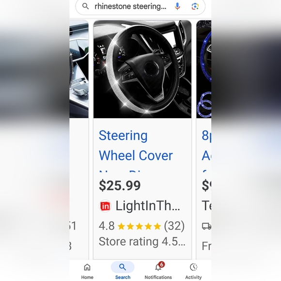 VIDEO/WINTER WARMNESS IN A Colored RINESTONE Steering Wheel Cover - Picture 7 of 9